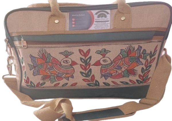 Madhubani Handpainted Laptop Jute Bags